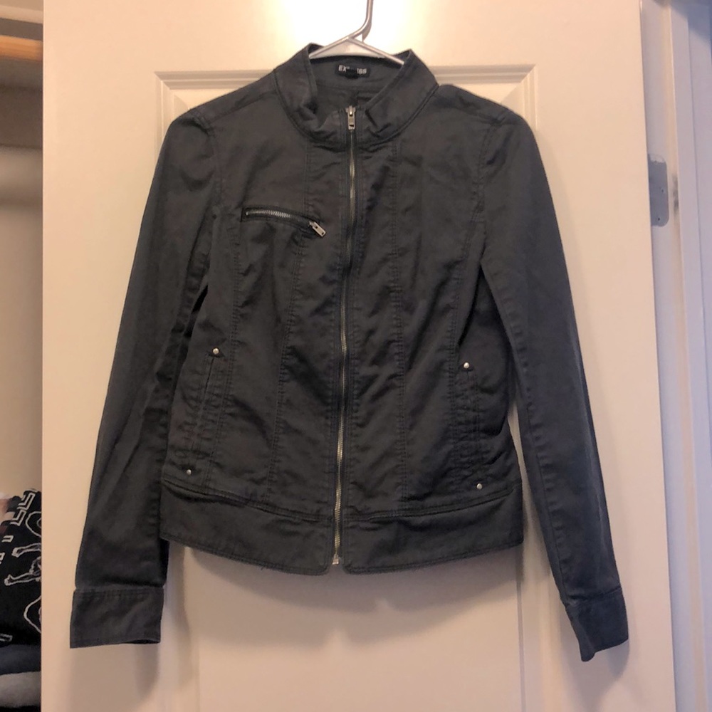 Express dark gray jean jacket size 6
